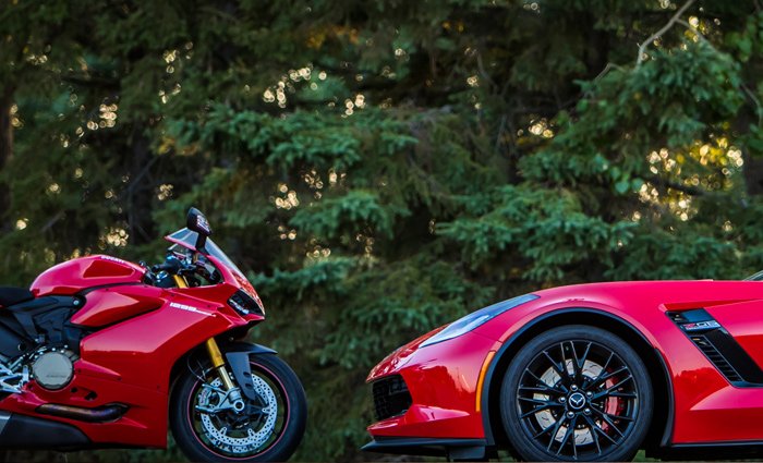 Ducati and Chevrolet Corvette Z06